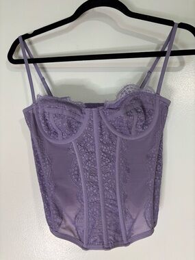Lavender Lace Bustier Corset Top